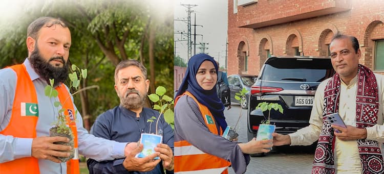 Alkhidmat Volunteers Distributed Plants on World Earth Day